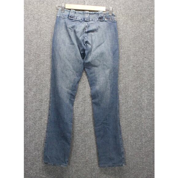 Le Jean De Marithe Francois Girbaud Women Size 6 Slim Low Rise Buckle Blue - Picture 2 of 5